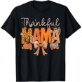 thumbnail image 1 of Thankful Mama Coquette Bows Mom Fall Thanksgiving Women T-Shirt,Top Tees,Black, 1 of 4