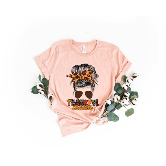 Thankful Mama Shirt, Mama Shirt, Thanksgiving Shirt, Thankful Mom Shirt, Blessed Mom Shirt, Thankful Shirt, Fall Shirt, Leopard Mom Shirt TSHIRT All Size S-5XL