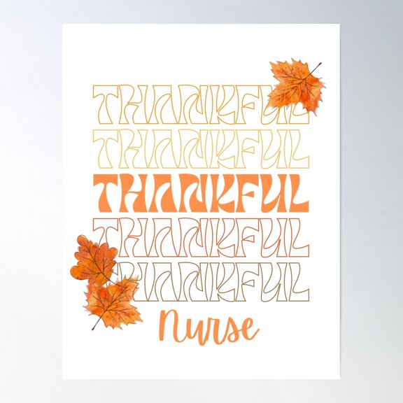 Thankful Nurse Poster Wall Art, Modern Wall Decor, 8x12 UNFRAMED