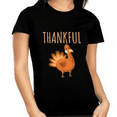 thumbnail image 1 of Thankful Pilgrim Turkey Cute Thanksgiving T-Shirt for Women, 1 of 7