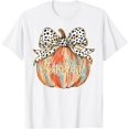 thumbnail image 1 of Thankful Pumpkin Coquette Bow Thanksgiving Fall Y'all Autumn T-Shirt,Top Tees,Whiet, 1 of 4