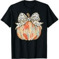 thumbnail image 1 of Thankful Pumpkin Coquette Bow Thanksgiving Fall Y'all Autumn T-Shirt, 1 of 3