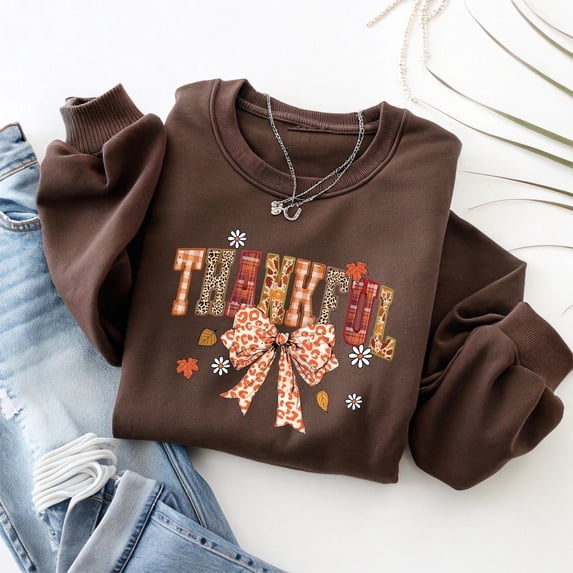 Thankful Pumpkin Sweatshirt – Happy Thanksgiving Crewneck – Cozy Fall Unisex Outfit