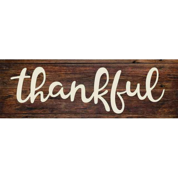 Thankful Rustic Looking Wood Sign Wall Décor Gift 6 x 18 Wood Sign B3-06180028094