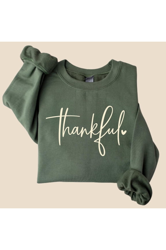 Thankful Sweatshirt, Grateful Thankful Blessed Sweater, Fall Autumn Thanksgiving Crewneck, Women Cozy For Thanksgiving, Thankful Shirt. All Size S-5Xl