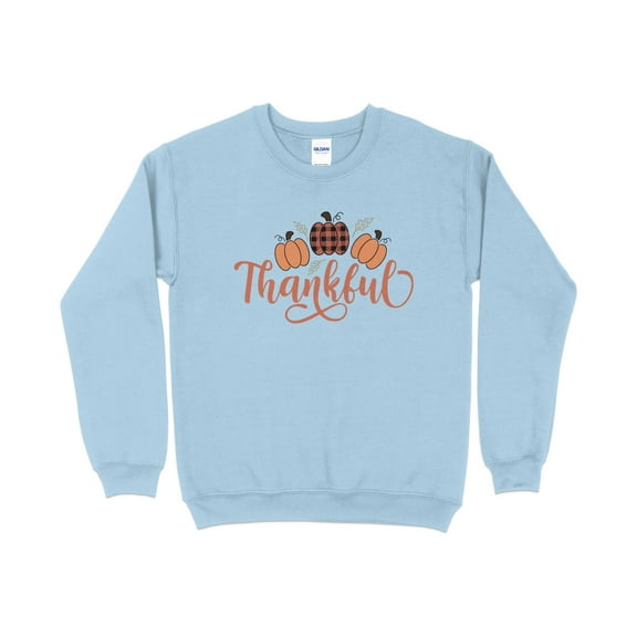 Thankful Sweatshirt, Thanksgiving Sweatshirt for Women, Thanksgiving Sweatshirt, Autumn sweatshirt, Thanksgiving Crewneck, Fall Sweatsh (LightBlue, S)