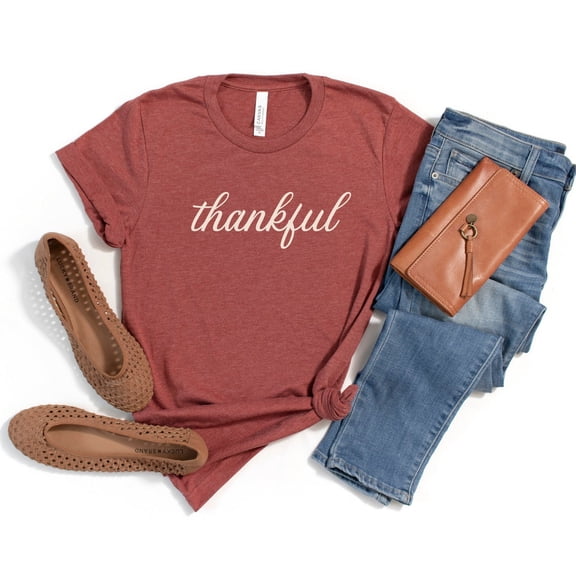 Thankful T-Shirt, Thanksgiving Shirt, Women's Fall T-Shirt, Fall Graphic Tees for Women, Women's Thanksgiving T-Shirt, Her Tshirt All Size S-5XL