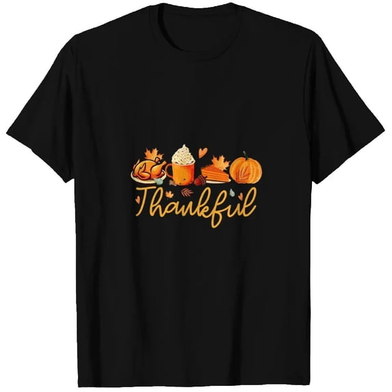 Thankful Turkey Coffee Pumpkin Cake Fall Thanksgiving Shirt - Walmart.com