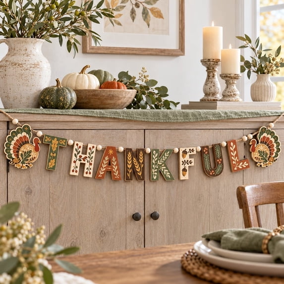Thankful Turkey Folk Art Fall This Thankful Featuring Rustic Turkey ...