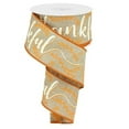 thumbnail image 1 of Thankful Wired Edge Ribbon, 2.5" x 10 Yards (Light Beige), 1 of 2