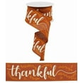 thumbnail image 1 of Thankful Wired Ribbon, Ivory Rust, 2.5 Inches x 10 Yards (30 Feet) - RGA118074, 1 of 1