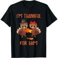 thumbnail image 1 of Thankful for Him Matching Thanksgiving Couple Mens T-Shirt, 1 of 7