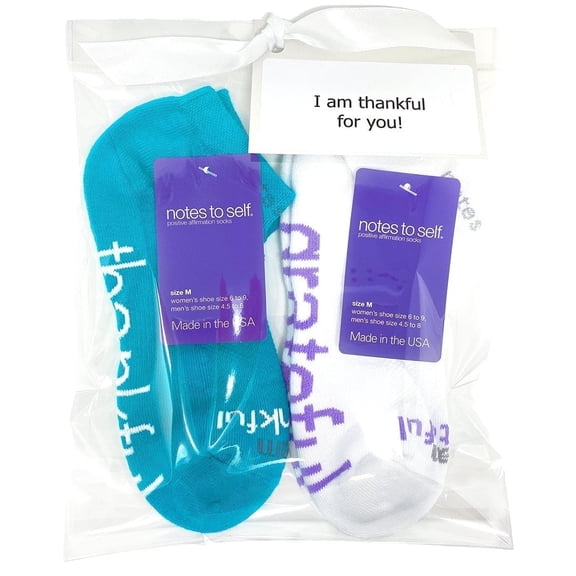 Thankful for You 2-Pair Sock Set in Gift Bag