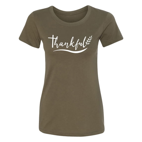 Thankful (wheat) Womens crewneck tee