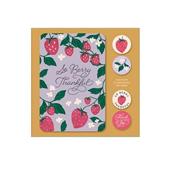 Thanks A Pun Thank You Note Card Set, Assorted Color - 12 Piece
