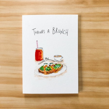 Thanks a Brunch Greeting Card – Hand-Illustrated Thank You Card for Brunch Hosts – Blank Inside with Envelope Included – Perfect for Appreciation and Friendship