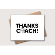 Thanks Coach Card   Stylish  Thanks Coach!  Volleyball Greeting Card   Perfect for Coaches, Team Appreciation, Sports Thank You Note   Versatile Use for Any Sport