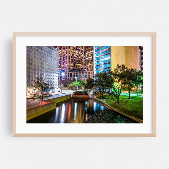 Thanks Giving Square - Dallas Texas Photography Oak Framed Wall Art Print 20 x 30 inches