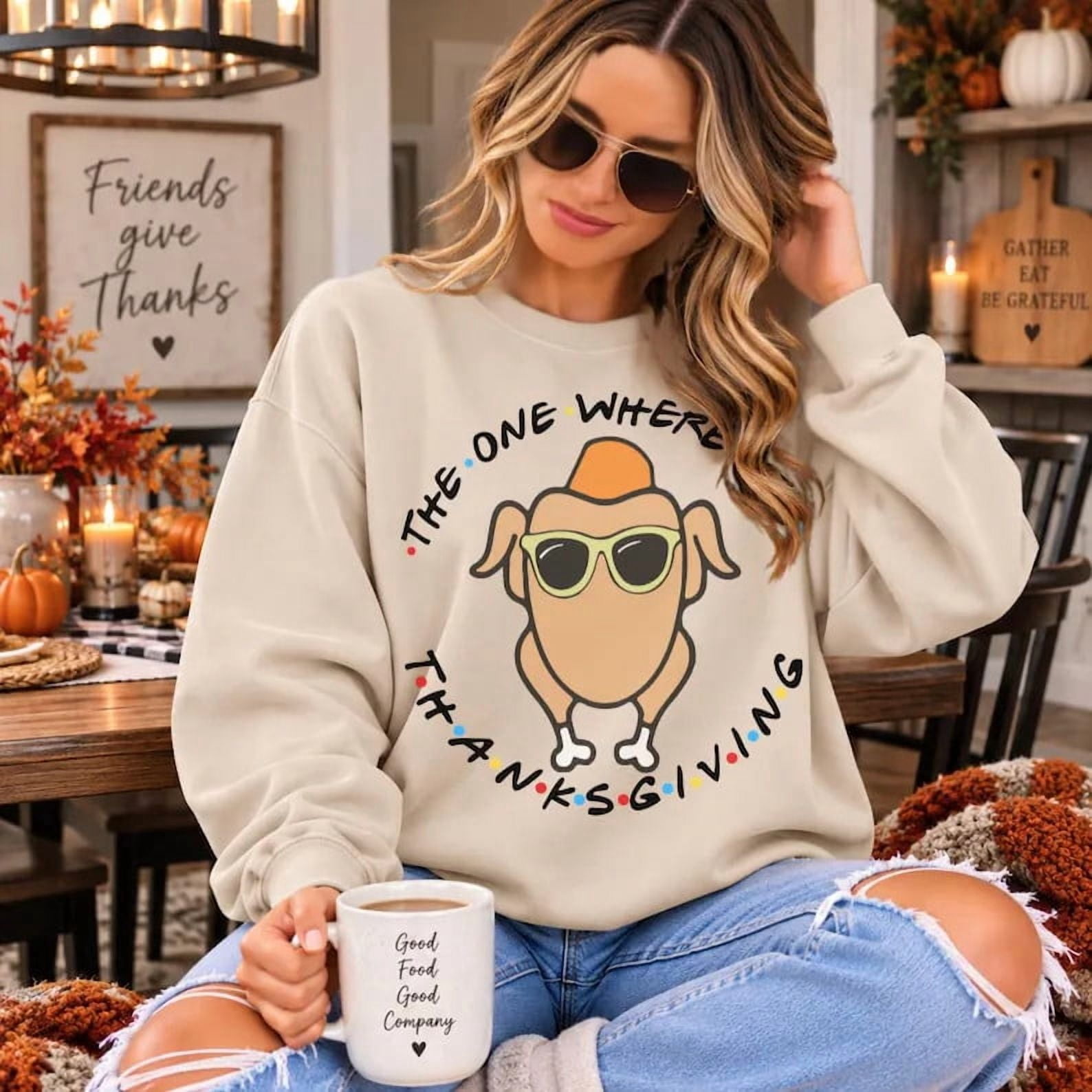 Thanks Thanksgiving The One Where It's Turkey Sweatshirt - Walmart.com