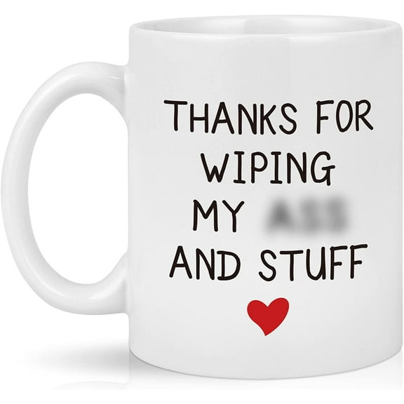 Thanks for Wiping My Coffee Mug, Mothers Day Fathers Day Christmas Birthday Gifts Presents for Mom Dad from Daughter Son Kids, Best Gifts for Grandparents, Funny Coffee Mug 11 Oz White