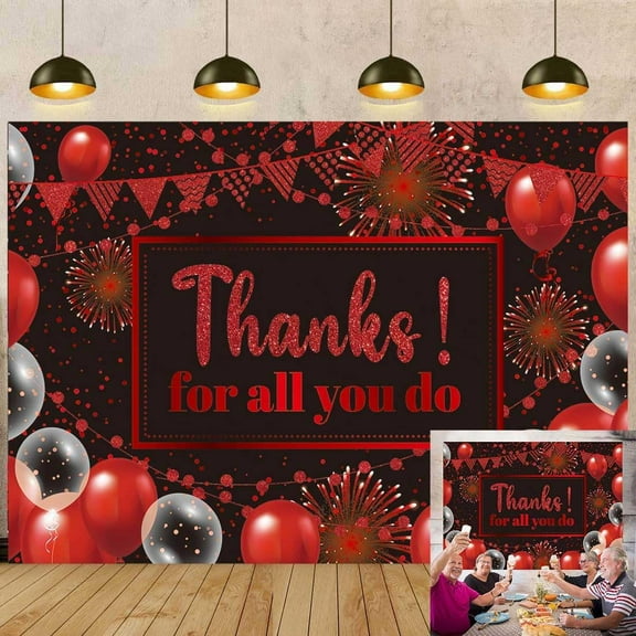 Thanks for All You Do Backdrop We Appreciate You Photography Background Thank You Banner for Teacher Nurses Doctor Congrats Grad Retirement Party Decorations Photo Props
