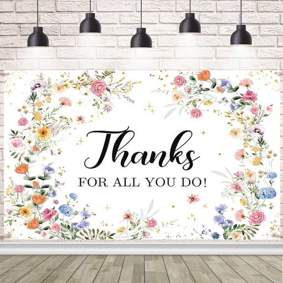 Thanks for All You Do Backdrop Employee Teacher Doctor Nurse Staff Background Appreciation Week Party Decorations Banner Photo Booth Props