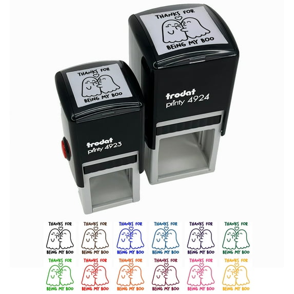 Thanks for Being My Boo Ghost Love Anniversary Self-Inking Rubber Stamp Ink Stamper - Red Ink - Large 1-1/2 Inch