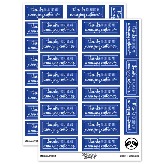 Thanks for Being an Amazing Customer Sticker Set - Dark Blue - Gloss Finish - 2.00" Large
