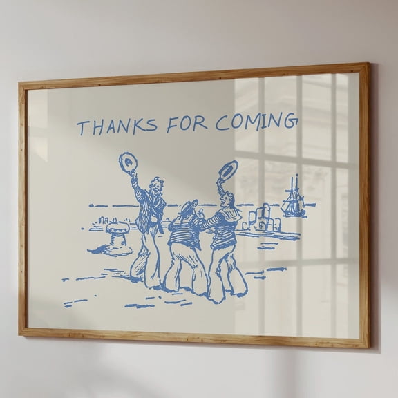 Thanks for Coming Vintage Sailor Entryway Poster, Unframed Canvas 8x10in