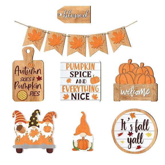PRETXORVE Thanksgiving Decorations, 2024 New Layered Tray Decoration Ornament Set