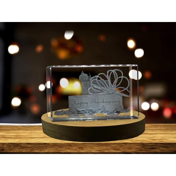 Thanksgiving 12 3D Engraved Crystal 3D Engraved Crystal Keepsake/Gift/Decor/Collectible/Souvenir