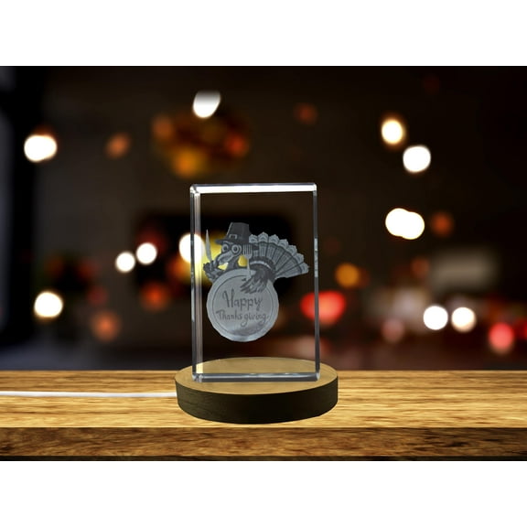 Thanksgiving 2 3D Engraved Crystal 3D Engraved Crystal Keepsake/Gift/Decor/Collectible/Souvenir