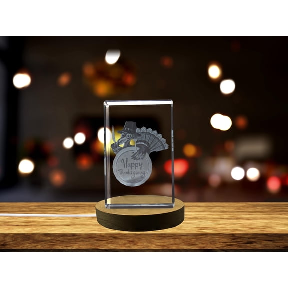 Thanksgiving 2 3D Engraved Crystal 3D Engraved Crystal Keepsake/Gift/Decor/Collectible/Souvenir