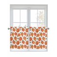 thumbnail image 1 of Thanksgiving 2 Panel Kitchen Curtains for Small Windows, Fall Orange Pumpkin Green Maple Leaves Bathroom Tier Curtain, Short Window Treatment for Bedroom/Living Room 55"x36", 1 of 6