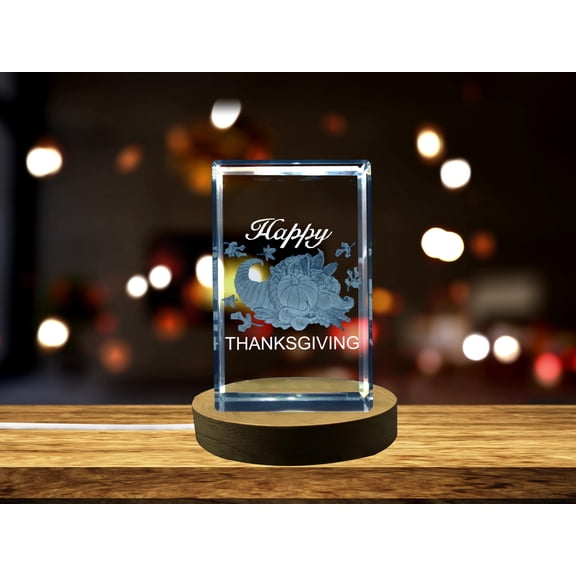 Thanksgiving 3D Engraved Crystal 3D Engraved Crystal Keepsake/Gift/Decor/Collectible/Souvenir
