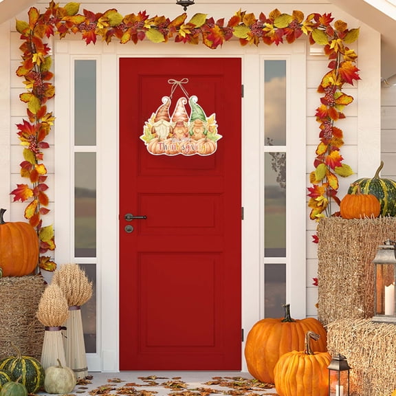 ​Thanksgiving 3D Paper Door Hanging - Turkey & Pumpkin Decor with Hanging Rope, Lightweight Holiday Entrance Decoration for Parties and Photo Backdrops​​ multicolor