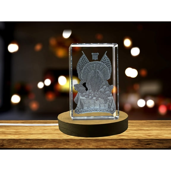 Thanksgiving 4 3D Engraved Crystal 3D Engraved Crystal Keepsake/Gift/Decor/Collectible/Souvenir