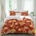 thumbnail image 1 of Thanksgiving 4 Piece Duvet Cover Set Full Size Cartoon Pumpkin Maple Leaf Soft Bedding Set Comforter Cover, 1 Duvet Cover 1 Flat Sheets and 2 Pillowcases, 1 of 9
