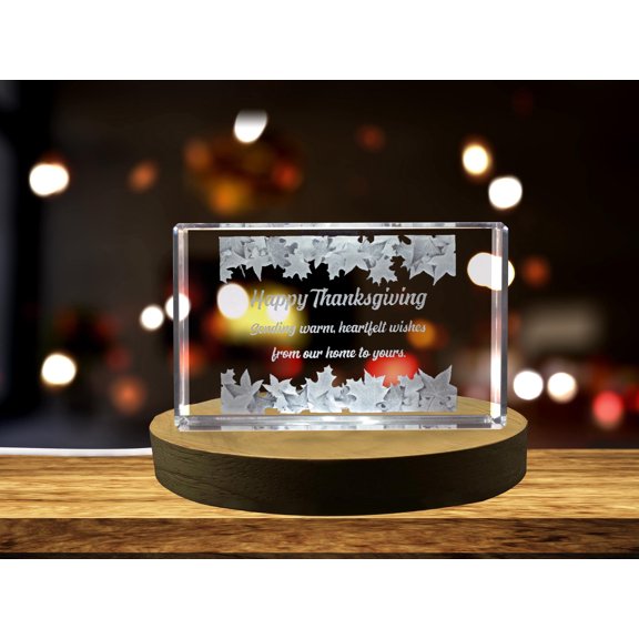 Thanksgiving 6 3D Engraved Crystal 3D Engraved Crystal Keepsake/Gift/Decor/Collectible/Souvenir