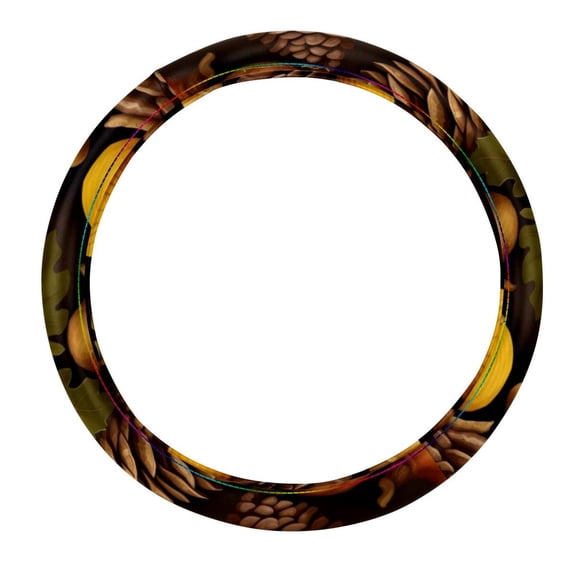 Thanksgiving Acorn 14.5 Inch Printing PVC Leather Car Wheel Cover Auto Accessories