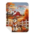 thumbnail image 1 of Thanksgiving Alaskan Malamute Pilgrim Grateful, Thankful, Blessed Fall Welcome Cozy Sherpa Blanket Alaska Mal Dog Lovers Gifts Warm Soft Throw Blanket - 00021, 1 of 5