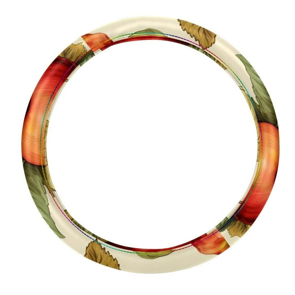 Thanksgiving Apple 14.5 Inch Printed PVC Leather Car Wheel Cover Steering Wheel Covers Auto Accessories