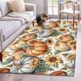 thumbnail image 1 of Thanksgiving Area Rug 3x5 Washable Rug Non Slip Orange Fall Blue Sunflower Pumpkin Large Area Rug Indoor Floor Carpet for Entryway Bedroom Kitchen Living Room Home Office Dining Room Nursery, 1 of 8