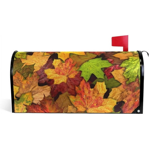 Thanksgiving Autumn Leaves Magnetic Magnetic Mailbox Cover Standard Size for Garden Yard Outdoor Decorations-18 x 20.8"
