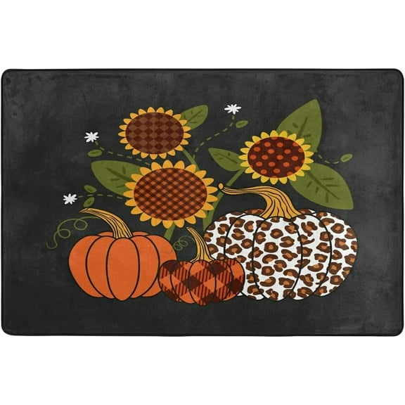 Thanksgiving Autumn Pumpkin Indoor Outdoor Welcome Doormat, Entrance Mat Rug Outside Patio for Kitchen Bedroom Rug Durable & Washable-24X36inch