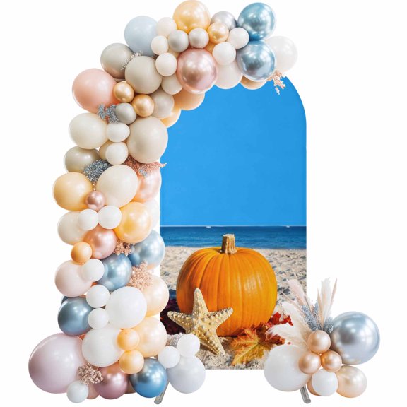 Thanksgiving Autumn Pumpkins Arch Backdrop Cover Spandex Fitted Arch Cover 6FT,Arches Backdrop Stand Covers for Wedding Birthday Party Ceremony Banquet Decoration Ocean Starfish Maple Leaf