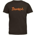 thumbnail image 1 of Thanksgiving Autumn Thankful Script Mens T Shirt Brown MD, 1 of 1