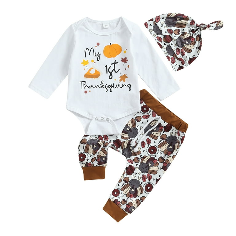 Thanksgiving Baby Girl Boy Outfit 3M 6M 12M 18M My First