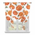 thumbnail image 1 of Thanksgiving Balloon Curtains for Living Room/French Door, Fall Orange Pumpkin Green Maple Leaves Tie Up Curtains 63 Inch Length Energy Saving Kitchen Curtains Shades for Windows 42"x63", 1 of 8