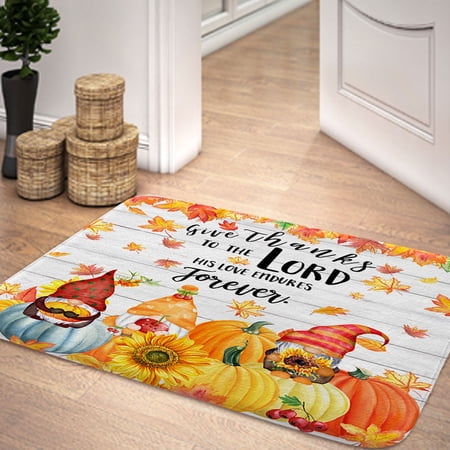 Thanksgiving Bathroom Rugs, Farmhouse Fall Autumn Forest Bathroom Rugs Extra Soft and Absorbent Bath Rugs, Fall Bathroom Set Autumn Bath Carpet, Bath Mats for Bathroom Floor, Tub and Shower(17"X29")